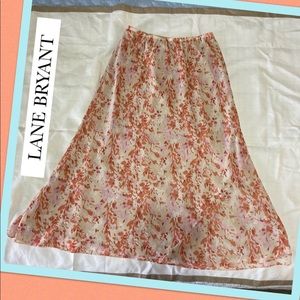 🍁 LANE BRYANT, Tan/Orange Plus Size Maxi skirt